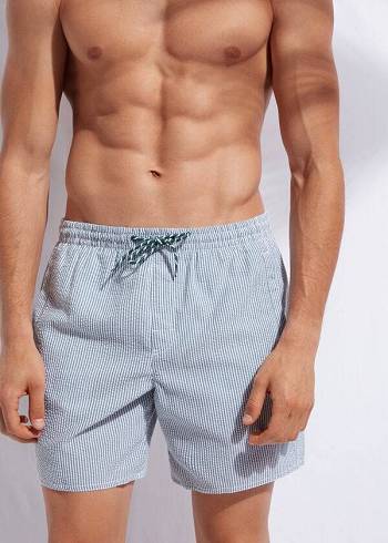 Calzedonia Formentera Badehose Herren Grün Weiß | AT2935YU