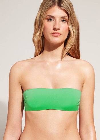 Calzedonia Gepolstert Bandeau Indonesia Eco rosa Bikinioberteile Damen Grün | AT1804DN