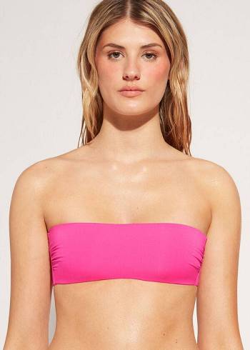 Calzedonia Gepolstert Bandeau Indonesia Eco rosa Bikinioberteile Damen Rosa | AT1805FM