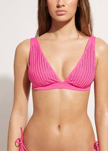 Calzedonia Gepolstert Triangle Shanghai Bikinioberteile Damen Rosa | AT1935FM
