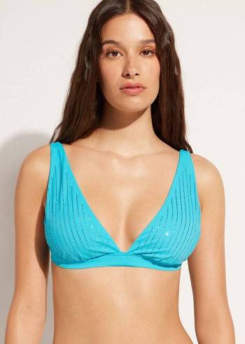 Calzedonia Gepolstert Triangle Shanghai Bikinioberteile Damen Türkis | AT1936GL