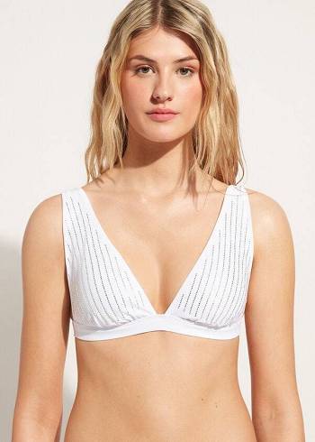 Calzedonia Gepolstert Triangle Shanghai Bikinioberteile Damen Weiß | AT1937HK