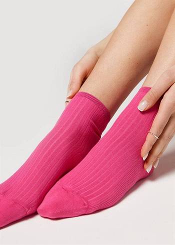 Calzedonia Gerippt Kurzes Socken Damen Rosa | AT2481QZ