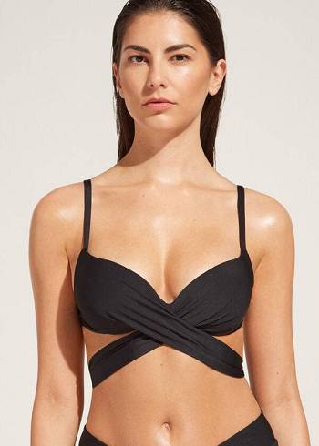 Calzedonia Graduated Gepolstert Push Up Indonesia Bikinioberteile Damen Schwarz | AT1720UT