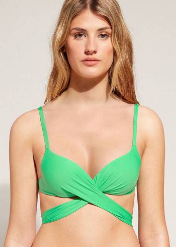 Calzedonia Graduated Gepolstert Push Up Indonesia Bikinioberteile Damen Grün | AT1721IS