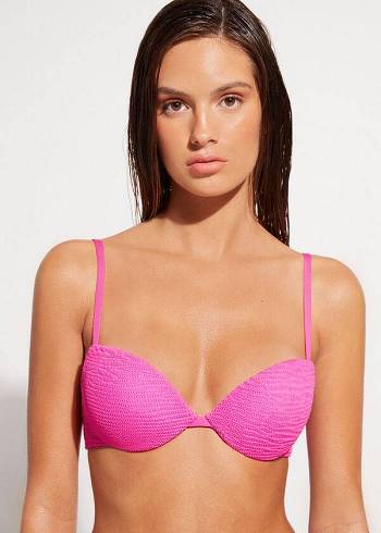 Calzedonia Graduated Gepolstert Push-Up Miami Bikinioberteile Damen Rosa | AT1726DN