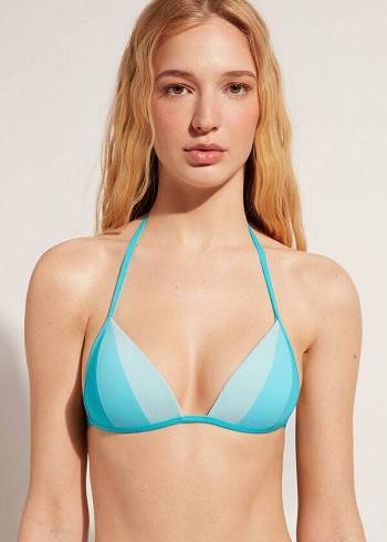 Calzedonia Graduated Gepolstert Triangle Azzorre Bikinioberteile Damen Türkis | AT1731KI