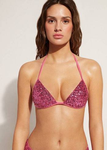 Calzedonia Graduated Gepolstert Triangle Cannes Bikinioberteile Damen Rosa | AT1734XF