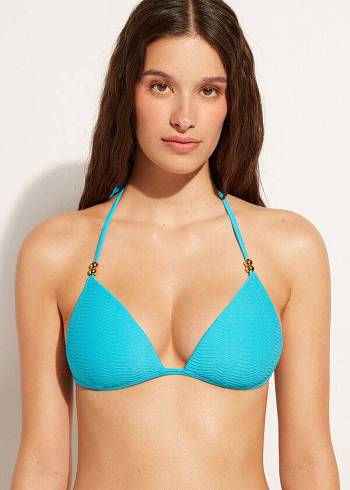 Calzedonia Graduated Gepolstert Triangle Casablanca Bikinioberteile Damen Türkis | AT1738NB