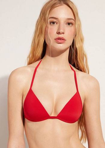 Calzedonia Graduated Soft Gepolstert Triangle Indonesia Bikinioberteile Damen Rot | AT1765MA