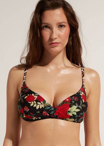 Calzedonia Graduated Soft Gepolstert Triangle Nizza Bikinioberteile Damen Rosa Schwarz | AT1766QZ