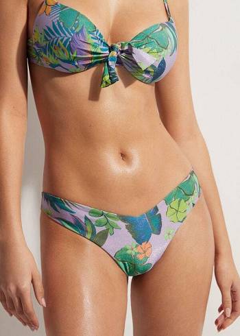 Calzedonia High Cut Brazilian Brasilia Bikinihosen Damen Lila | AT1384OR
