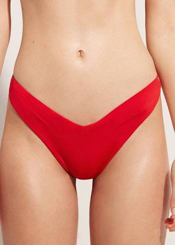 Calzedonia High Cut Brazilian Indonesia Eco Bikinihosen Damen Rot | AT1391HK