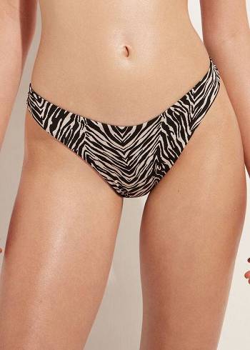 Calzedonia High-Cut Brazilian Nairobi Bikinihosen Damen Schwarz | AT1449CE