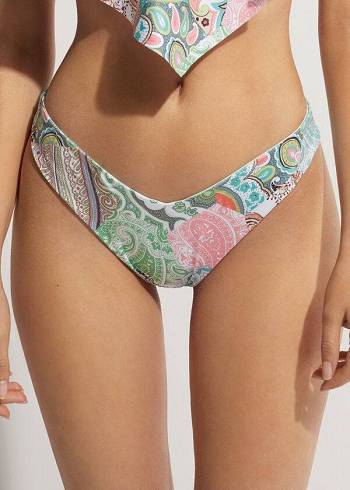 Calzedonia High-Cut Brazilian Saint Tropez Bikinihosen Damen Grün | AT1450VD