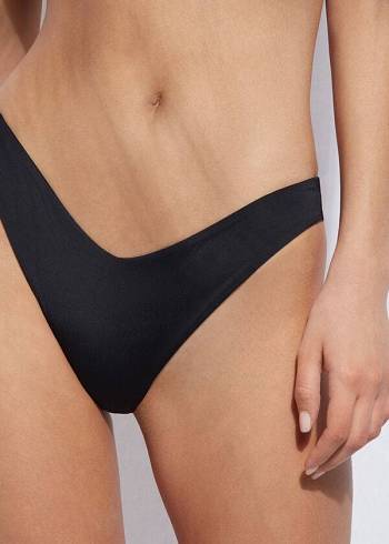 Calzedonia High Cut Indonesia Eco Bikinihosen Damen Schwarz | AT1395ZG