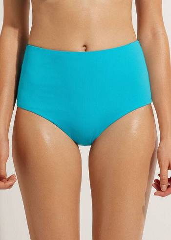 Calzedonia High-Rise Shaping Indonesia Bikinihosen Damen Türkis Grün | AT1452NB