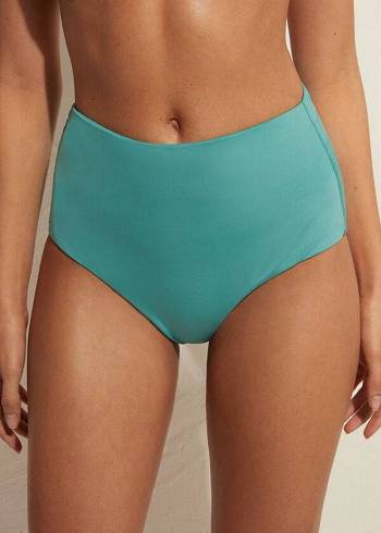 Calzedonia High Shaper Taille Indonesia Eco Bikinihosen Damen Türkis | AT1402QZ