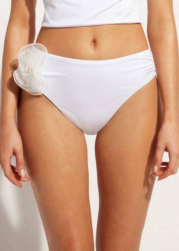 Calzedonia High-Taille Bora Bora Bikinihosen Damen Weiß | AT1454QZ