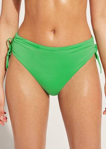 Calzedonia High-Taille Drawstring Indonesia Bikinihosen Damen Grün | AT1456EX