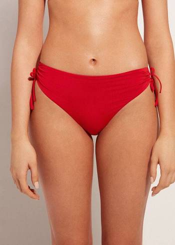 Calzedonia High-Taille Drawstring Indonesia Bikinihosen Damen Rot | AT1459YU