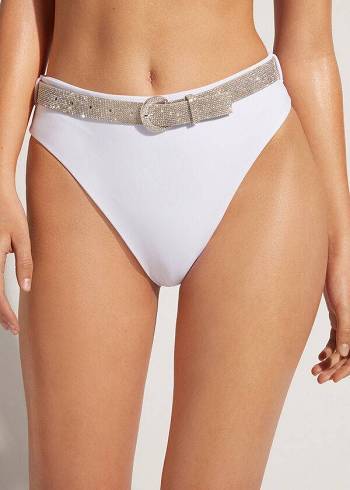 Calzedonia High Taille Dubai Bikinihosen Damen Weiß | AT1423CE