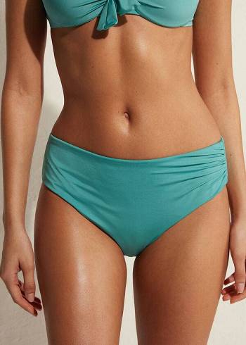 Calzedonia High Taille Indonesia Eco Bikinihosen Damen Türkis | AT1426NB