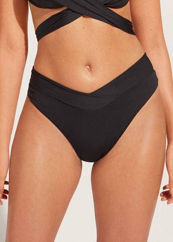 Calzedonia High-Taille V-Cut Brazilian Indonesia Bikinihosen Damen Schwarz | AT1461IS