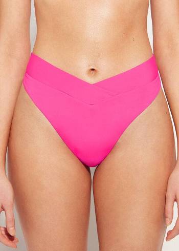 Calzedonia High-Taille V-Cut Brazilian Indonesia Bikinihosen Damen Rosa | AT1463PQ