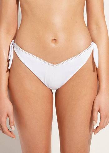 Calzedonia High V-Cut Brazilian Mumbai Bikinihosen Damen Weiß | AT1413SO