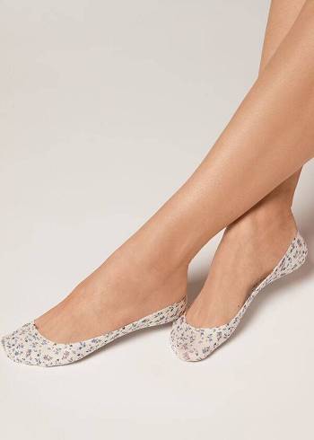 Calzedonia Invisible with Motif Socken Damen Weiß | AT2213YU