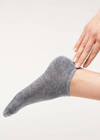 Calzedonia Linen and Viscose No-show Socken Damen Blau | AT2294OR