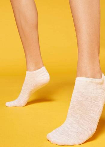 Calzedonia Linen and Viscose No-show Socken Damen Weiß | AT2297SO