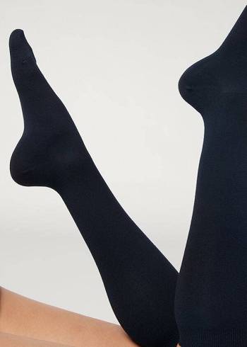 Calzedonia Long with Cashmere Socken Damen Blau | AT2249HK
