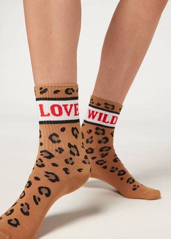 Calzedonia Love Pattern Kurzes Socken Damen Braun | AT2448IS