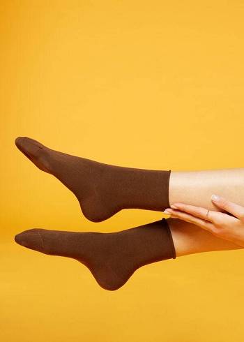 Calzedonia Non-Elastic Baumwoll Ankle Kurzes Socken Damen Kaffee | AT2461XF